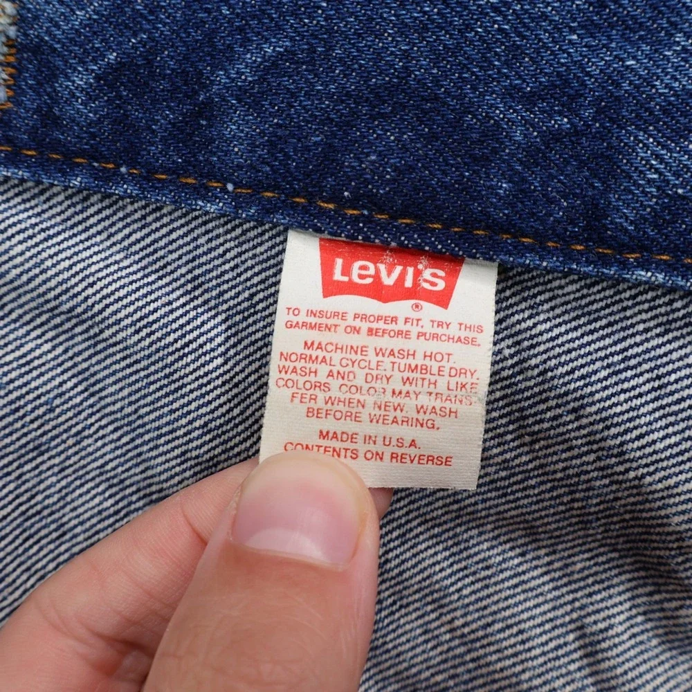 Levi's Vintage 70506 Denim Trucker Jacket Men's 44 Blue USA Red Tab